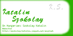 katalin szokolay business card